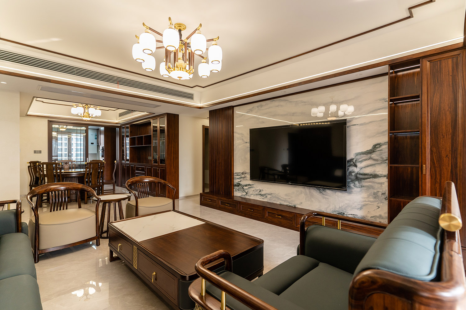 株洲家博整装金水湾220㎡ 新中式风格装修赏析