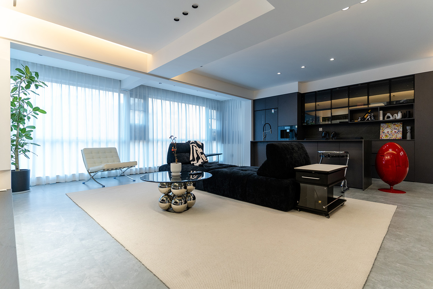 株洲家博整装朗悦台120㎡黑白灰极简风格装修赏析